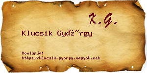 Klucsik György névjegykártya