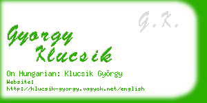 gyorgy klucsik business card