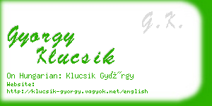 gyorgy klucsik business card